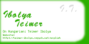 ibolya teimer business card